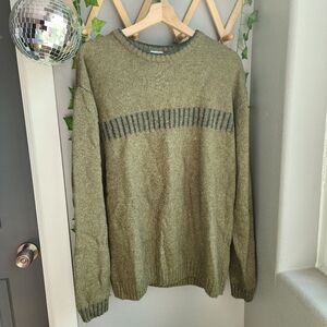 Columbia wool blend green crewneck sweater medium